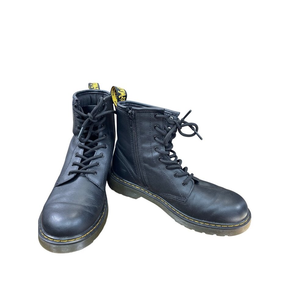 Dr. Martens womans Black Leather Lace-Up Boots Size 6M